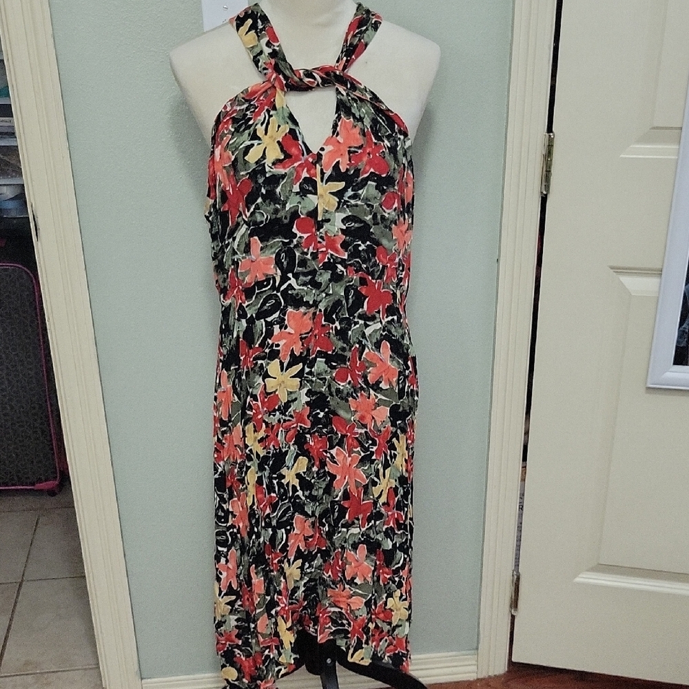 Floral Halter Dress - Multicolor